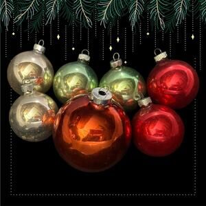 1950s Mercury Glass Shiny Brite Christmas Ball Ornaments- Mixed Colors